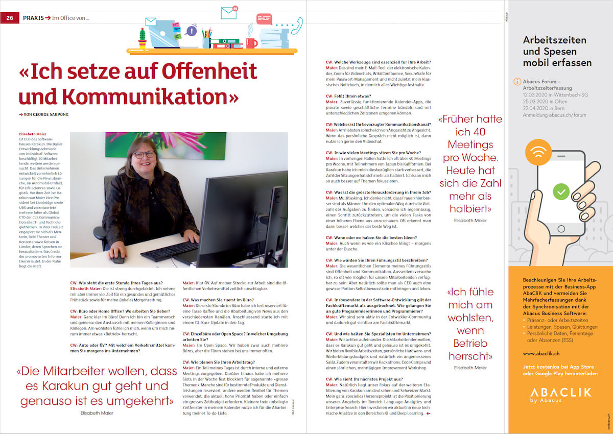 Interview_ElMa_Computerwoche Interview Elisabeth Maier in Computerworld