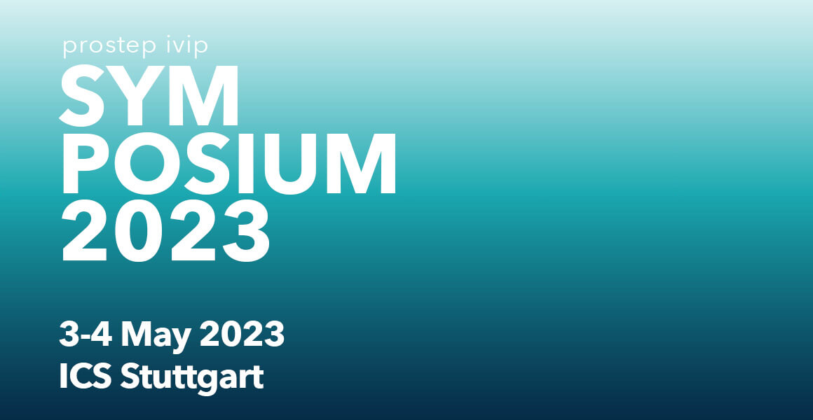Logo prostep ivip Symposium taking place from May 3-4, 2023, in Stuttgart.